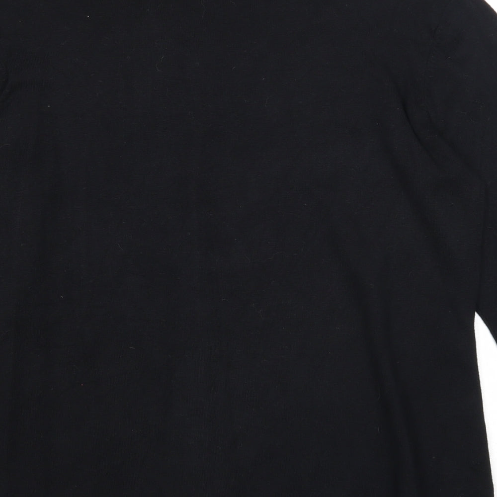 Zoe+Phoebe Womens Black V-Neck Viscose Pullover Jumper Size S