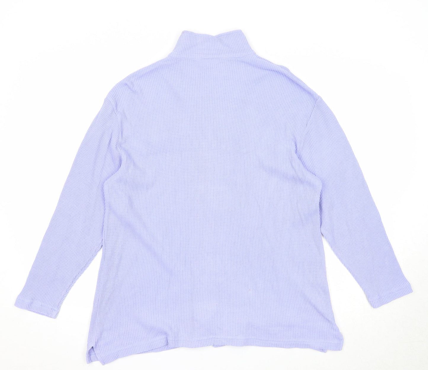 Best Basics Womens Purple High Neck Cotton Full Zip Jumper Size 14 - Size 14-16