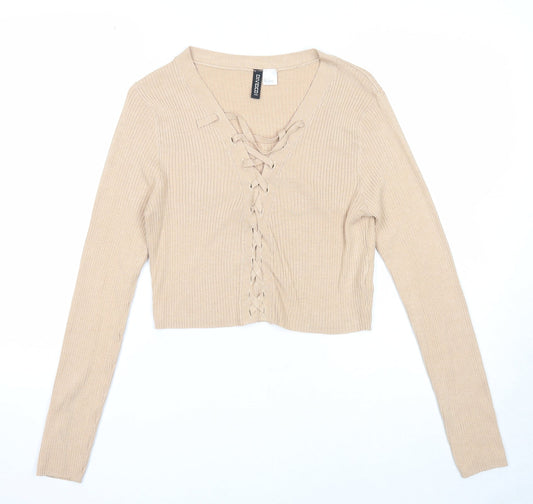Womens UK Size M Divided by H&M Beige Cardigan Jumper