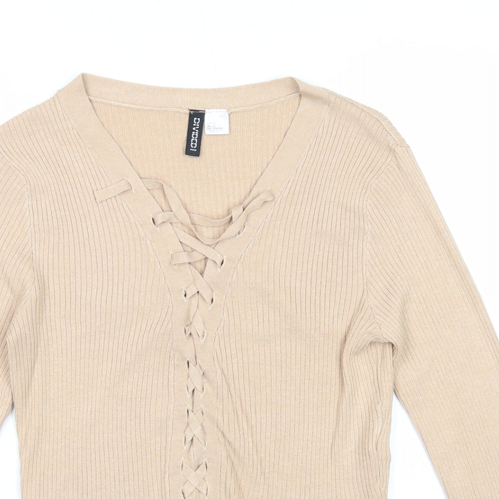Womens UK Size M Divided by H&M Beige Cardigan Jumper