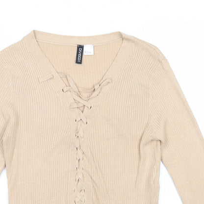 Womens UK Size M Divided by H&M Beige Cardigan Jumper