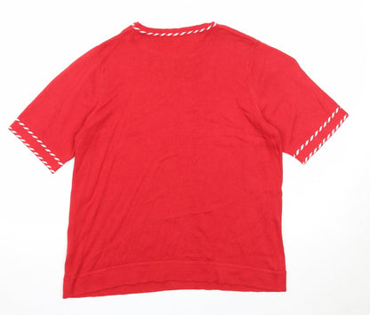 Womens UK Size M Bonmarché Red Pullover Jumper