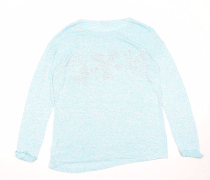 H&M Girls Blue Round Neck Viscose Pullover Jumper Size 14 Years Pullover - NYC