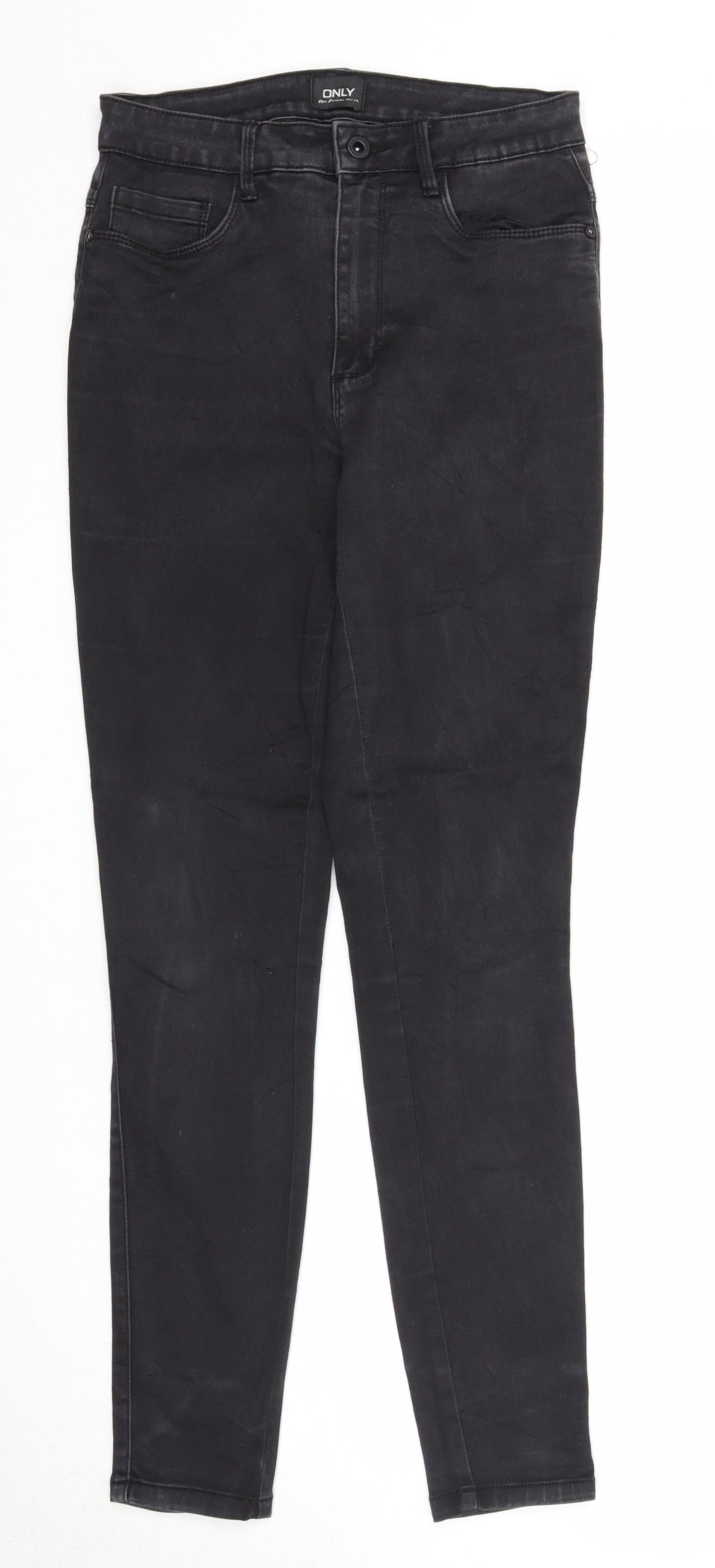 Only Womens Black Cotton Skinny Jeans Size M Regular Zip