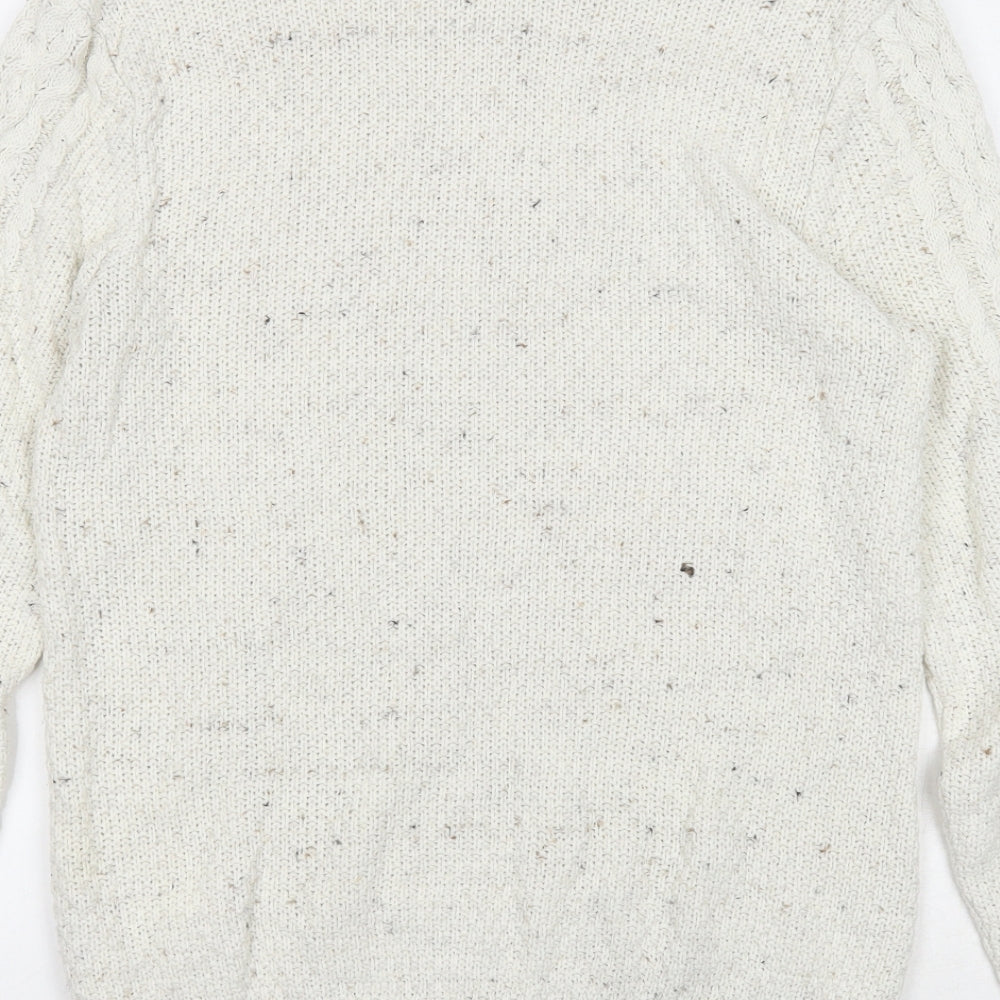 ASOS Mens Beige Round Neck Acrylic Pullover Jumper Size S Long Sleeve