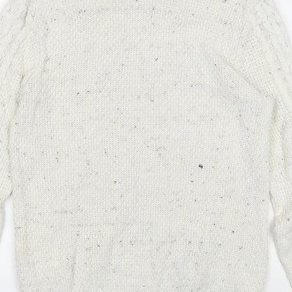 ASOS Mens Beige Round Neck Acrylic Pullover Jumper Size S Long Sleeve