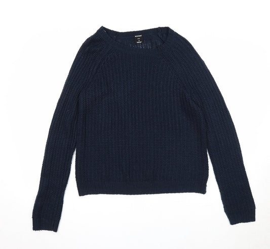 Bonds Womens Blue Round Neck Acrylic Pullover Jumper Size S