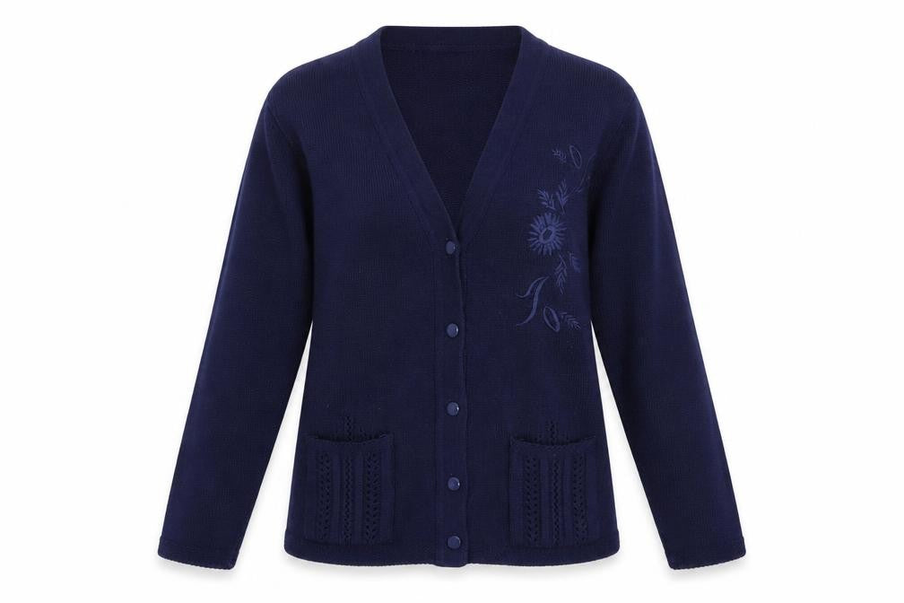 Womens UK Size M Florida Blue Cardigan Jumper