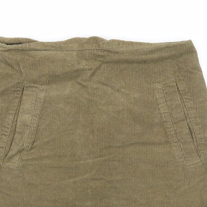 New Look Womens Green Polyester A-Line Skirt Size 6 Zip
