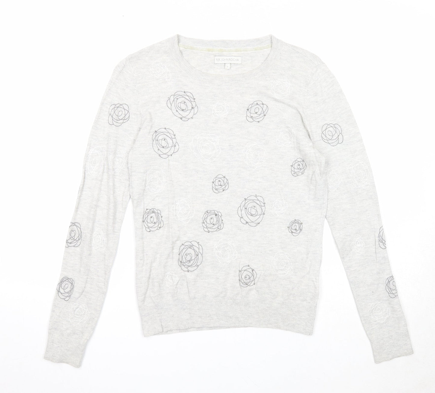 Womens UK Size 10 RJR.John Rocha Grey Pullover Jumper