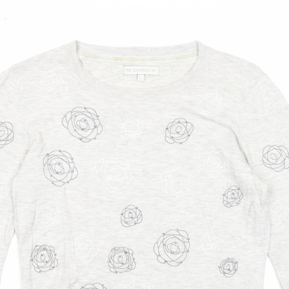 Womens UK Size 10 RJR.John Rocha Grey Pullover Jumper
