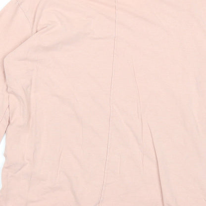 Zara Girls Pink Cotton Basic T-Shirt Size 8 Years Round Neck Pullover