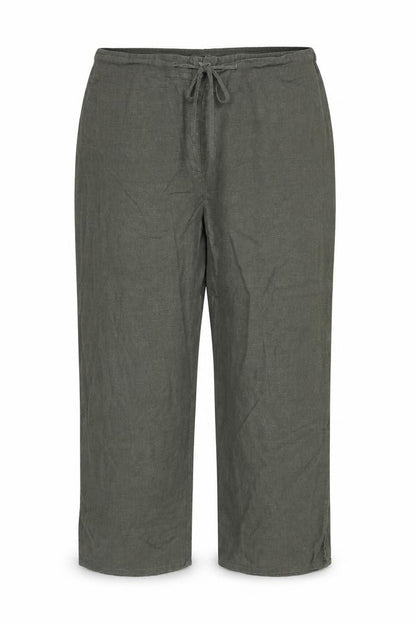 Liquid Womens Green Polyester Cropped Trousers Size 36 in Regular Drawstring