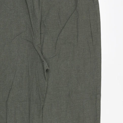 Liquid Womens Green Polyester Cropped Trousers Size 36 in Regular Drawstring
