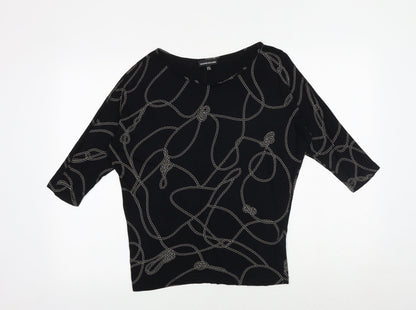 Womens UK Size 8 Warehouse Black Basic Blouse