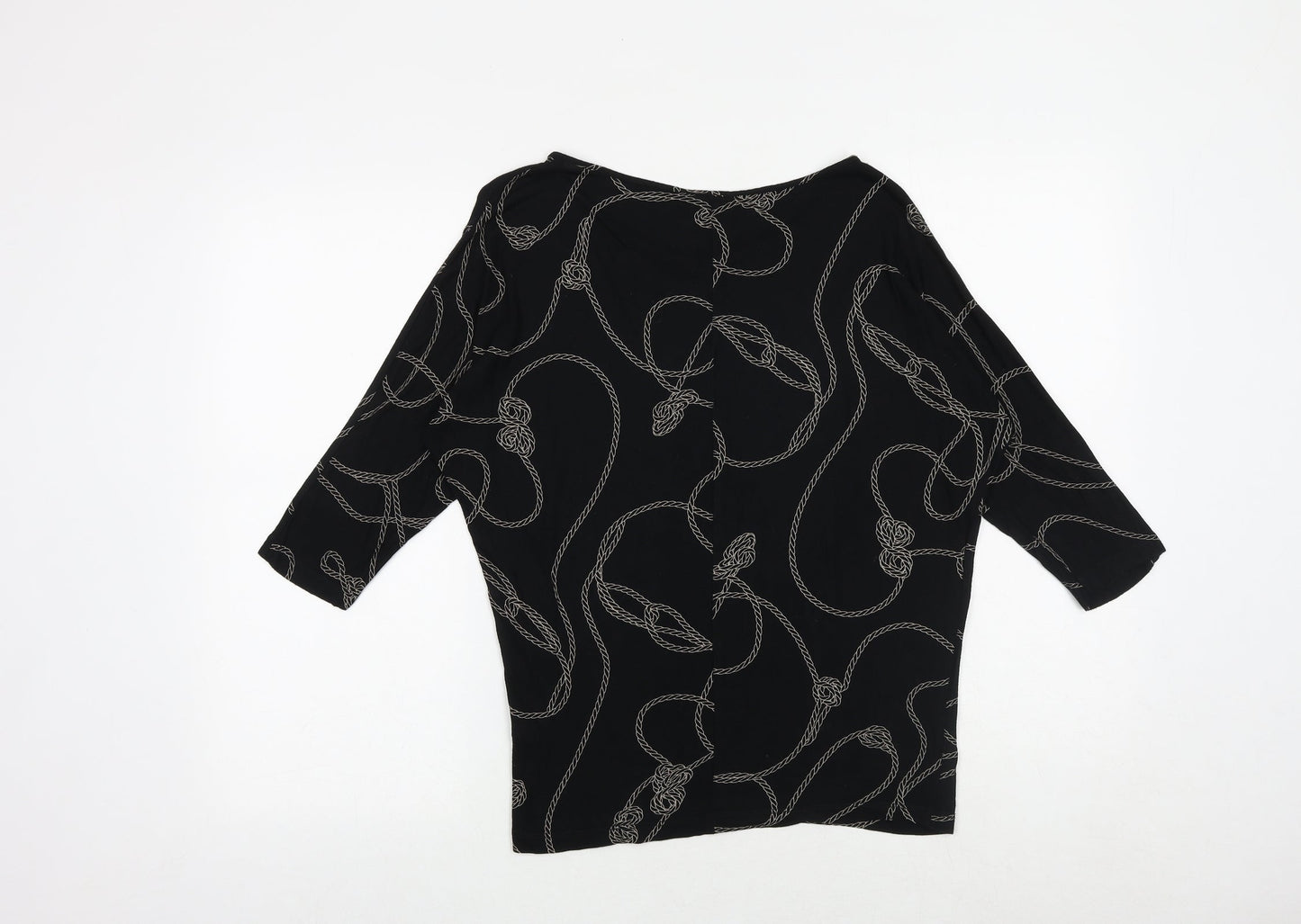 Womens UK Size 8 Warehouse Black Basic Blouse