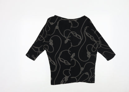 Womens UK Size 8 Warehouse Black Basic Blouse