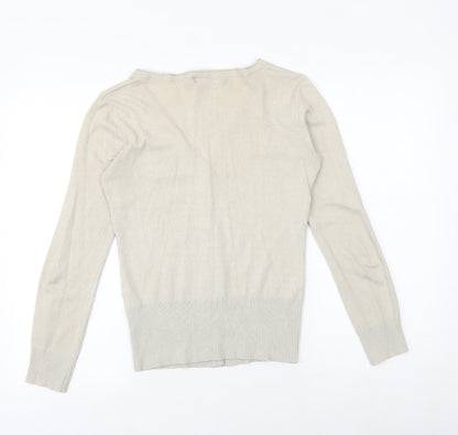 Womens UK Size 10 Glassons Beige Cardigan Jumper