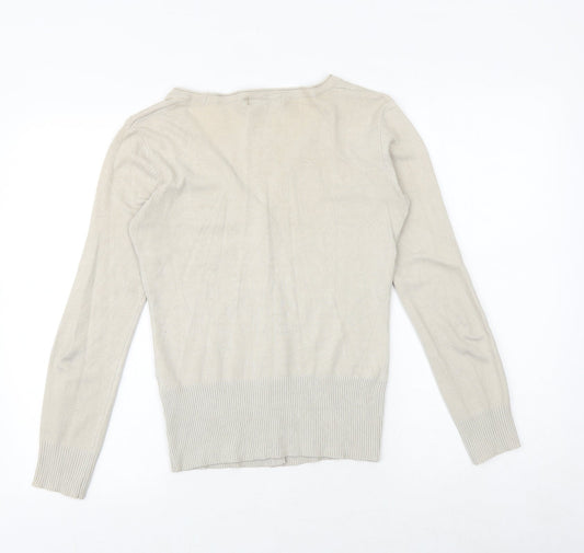 Womens UK Size 10 Glassons Beige Cardigan Jumper