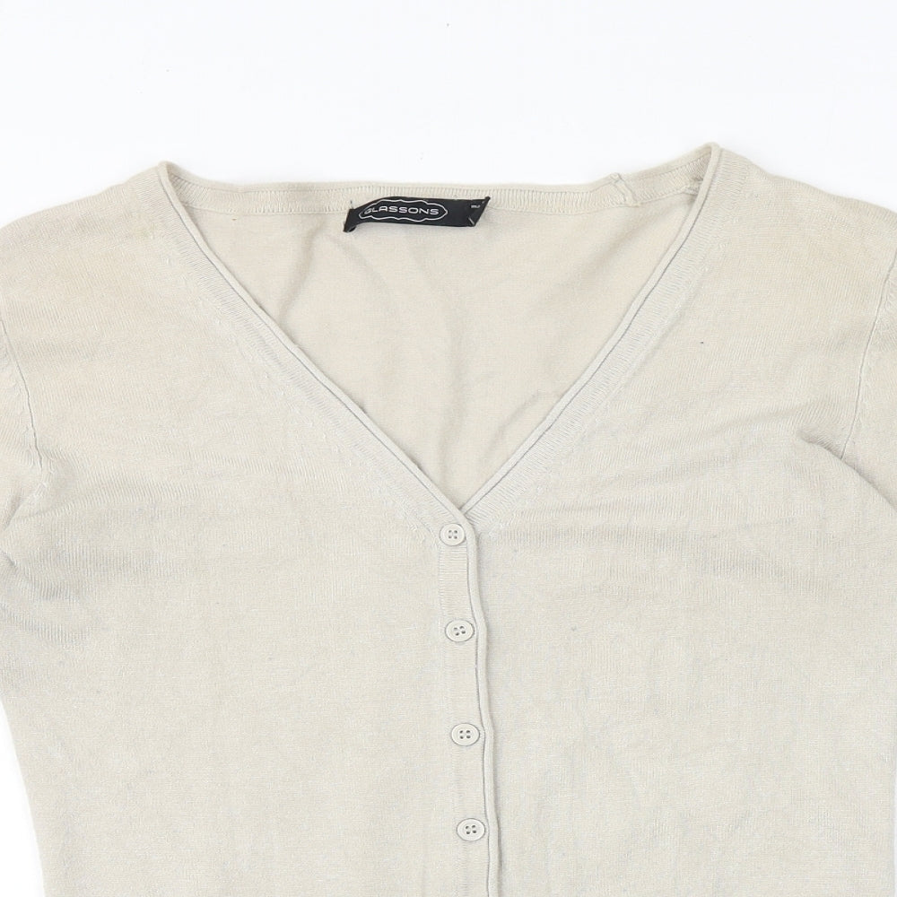 Womens UK Size 10 Glassons Beige Cardigan Jumper