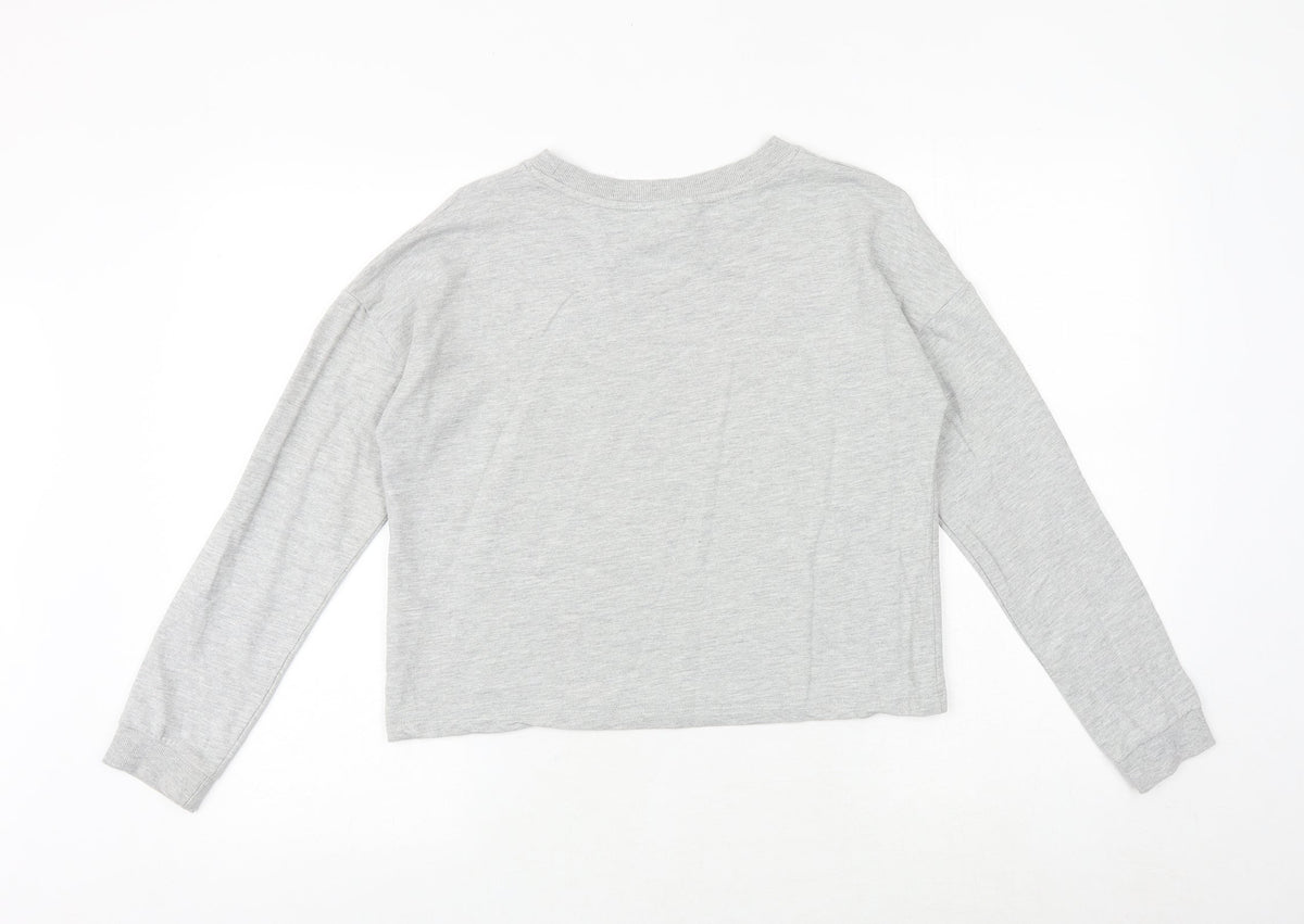 H&M Girls Grey Cotton Pullover Sweatshirt Size 14-15 Years Pullover