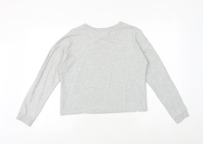 H&M Girls Grey Cotton Pullover Sweatshirt Size 14-15 Years Pullover