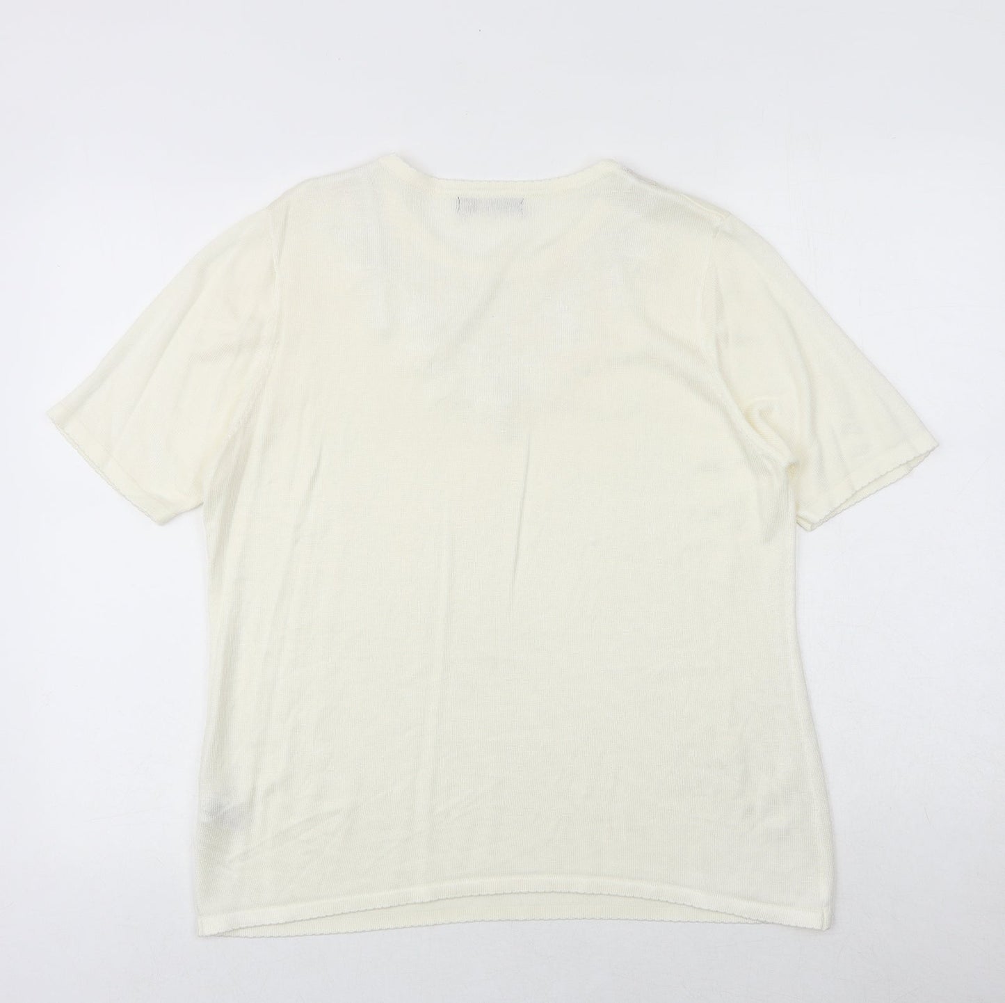 Womens UK Size M Bonmarché Ivory Basic T-Shirt