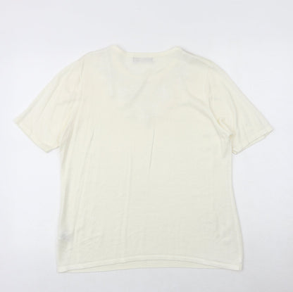 Womens UK Size M Bonmarché Ivory Basic T-Shirt