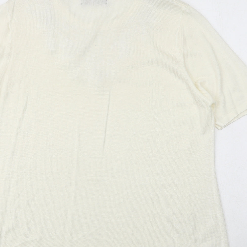 Womens UK Size M Bonmarché Ivory Basic T-Shirt
