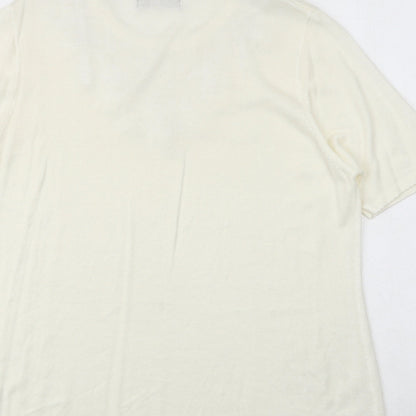 Womens UK Size M Bonmarché Ivory Basic T-Shirt