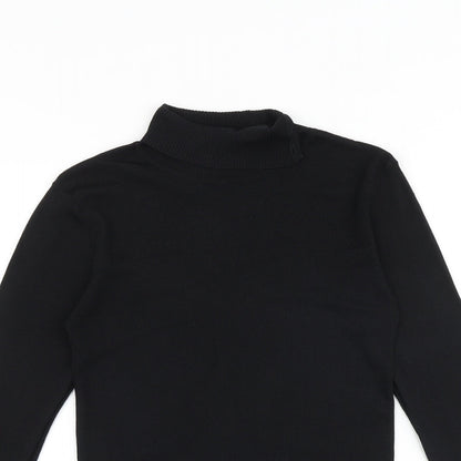Suchita Womens Black Roll Neck Polyester Pullover Jumper Size S
