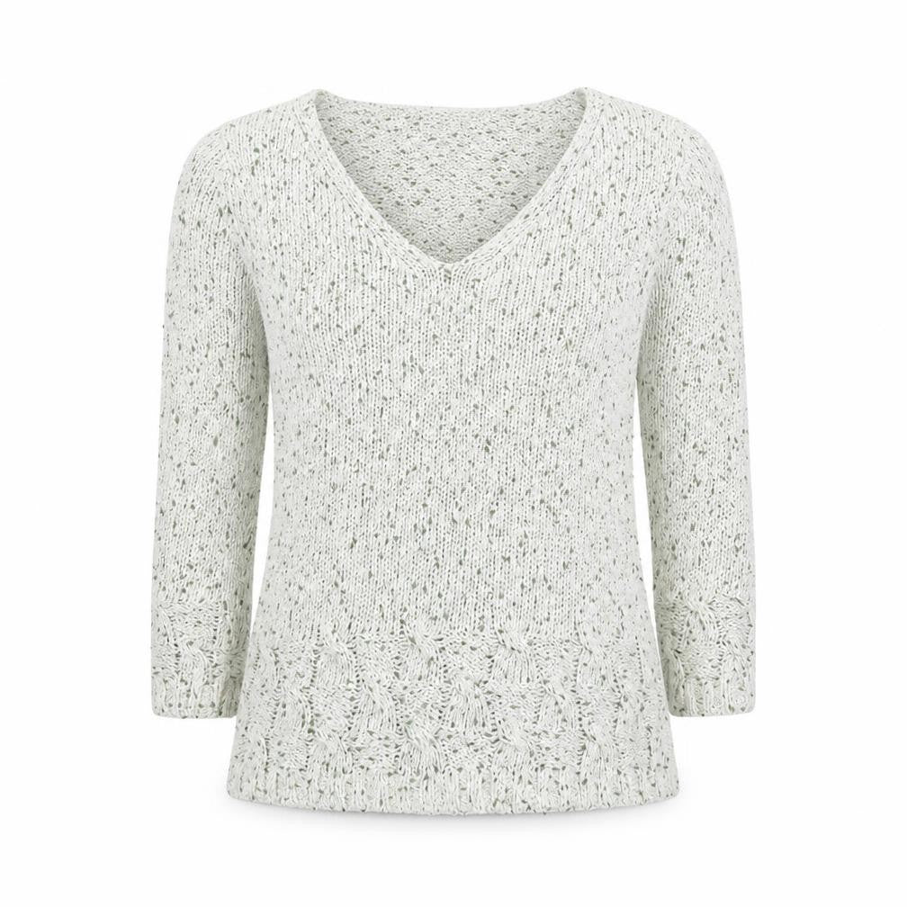 Kaliko Womens Multicoloured V-Neck Silk Pullover Jumper Size 8