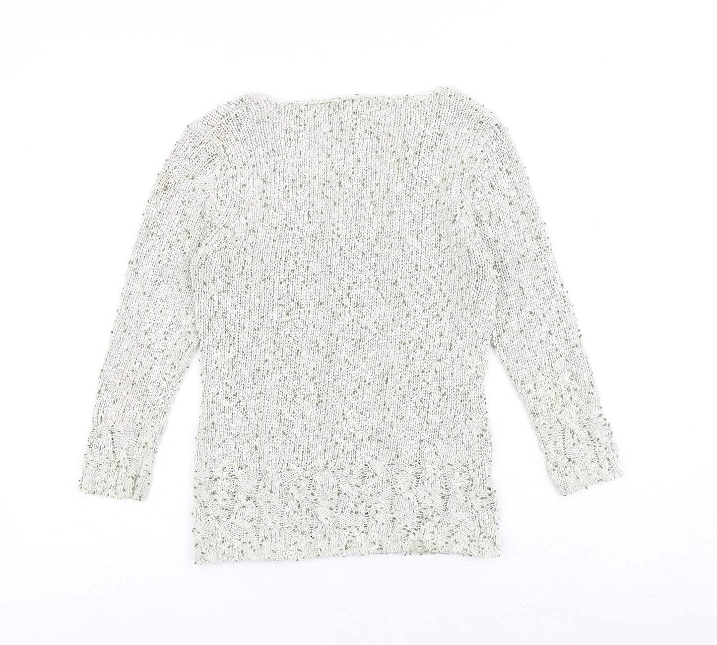 Kaliko Womens Multicoloured V-Neck Silk Pullover Jumper Size 8