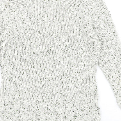 Kaliko Womens Multicoloured V-Neck Silk Pullover Jumper Size 8