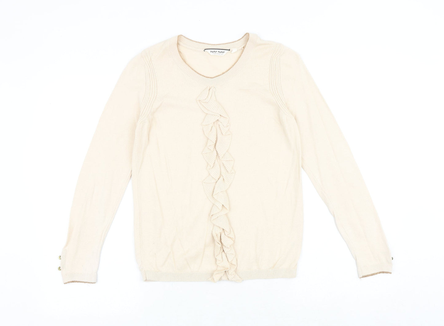 Womens UK Size S NAF NAF Beige Pullover Jumper