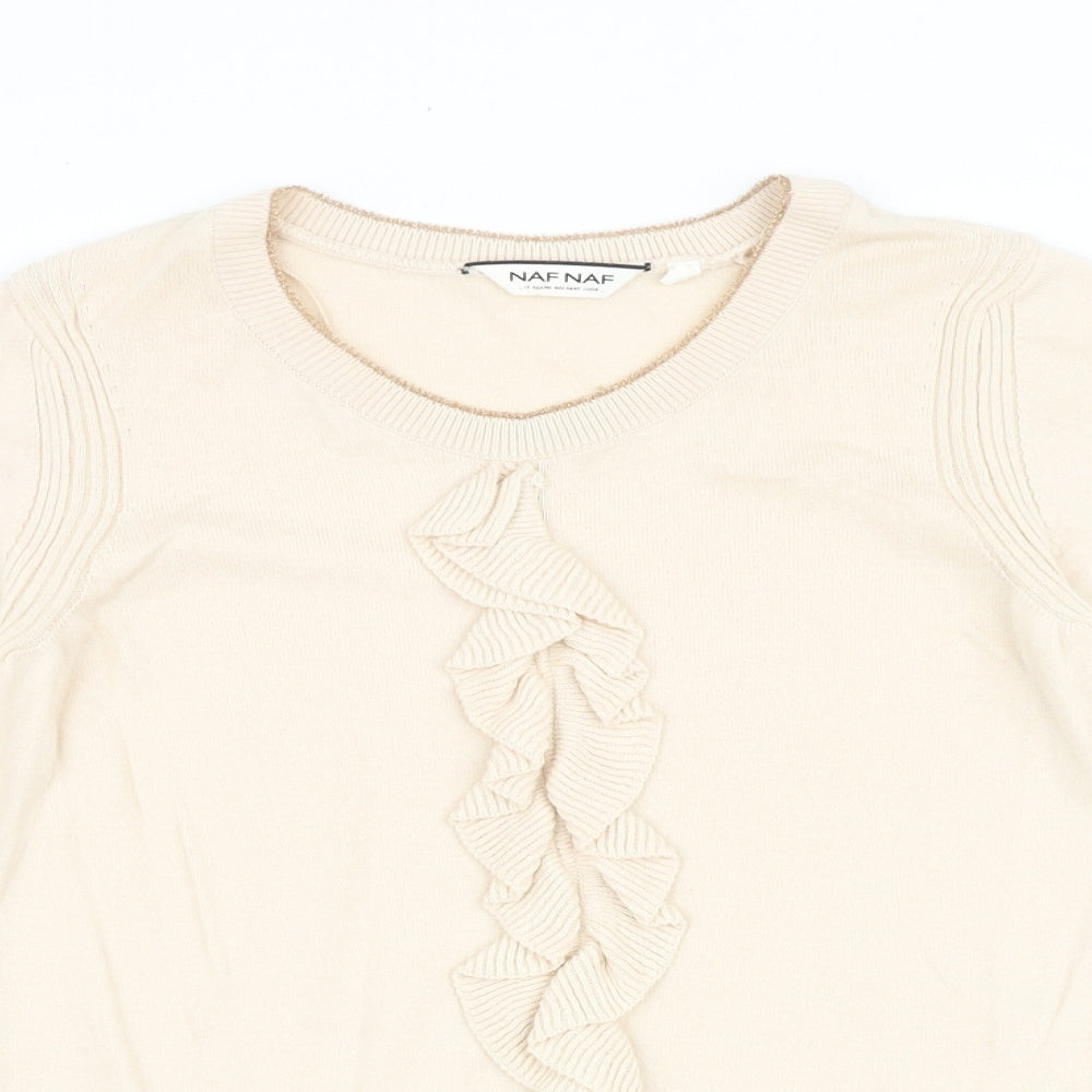 Womens UK Size S NAF NAF Beige Pullover Jumper
