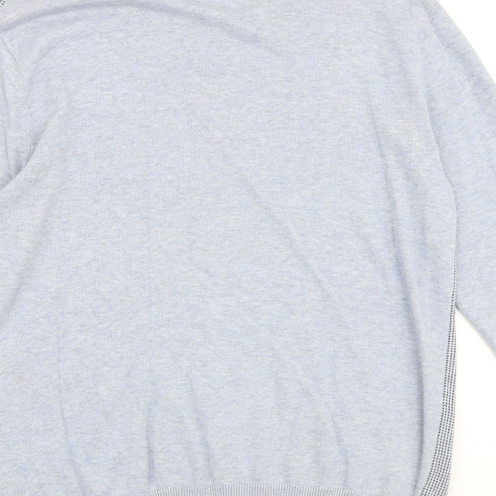 Burton Mens Blue Round Neck Geometric Cotton Pullover Jumper Size M Long Sleeve