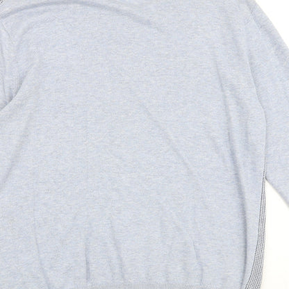 Burton Mens Blue Round Neck Geometric Cotton Pullover Jumper Size M Long Sleeve