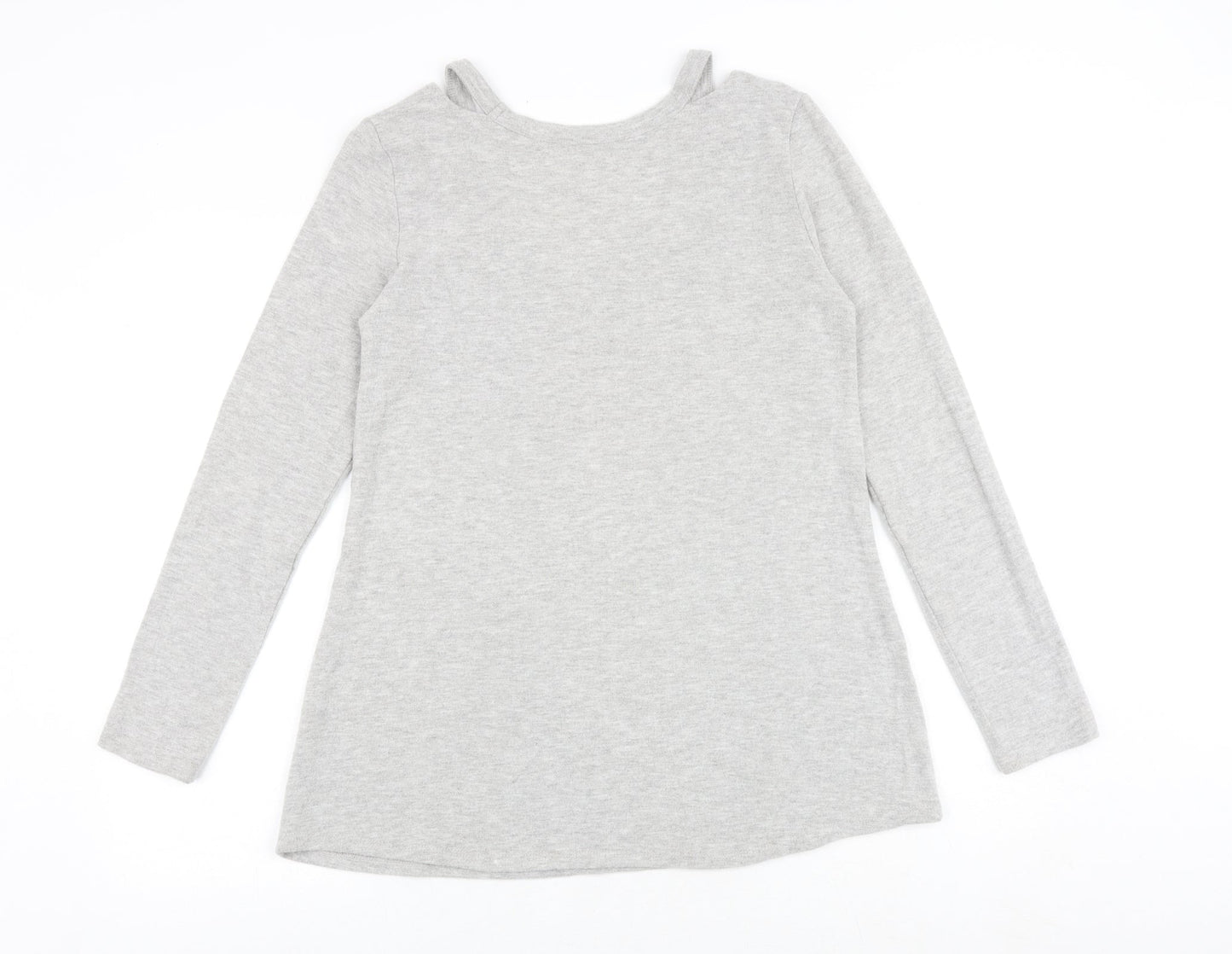 No Boundaries Girls Grey Polyester Jumper Dress Size 12-13 Years Round Neck Pullover - Love