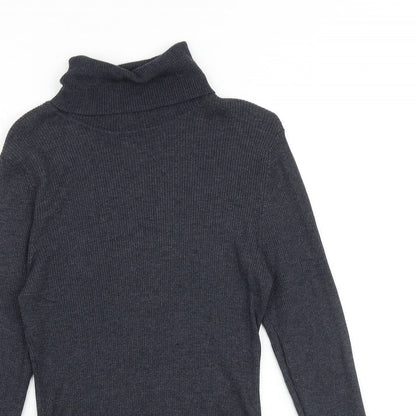 CASS Womens Grey Roll Neck Polyester Pullover Jumper Size L