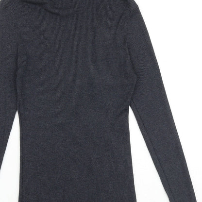 CASS Womens Grey Roll Neck Polyester Pullover Jumper Size L