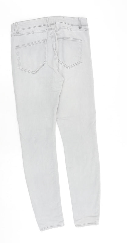 VILA Womens Grey Cotton Skinny Jeans Size 30 in Regular Zip