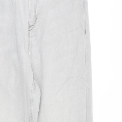 VILA Womens Grey Cotton Skinny Jeans Size 30 in Regular Zip