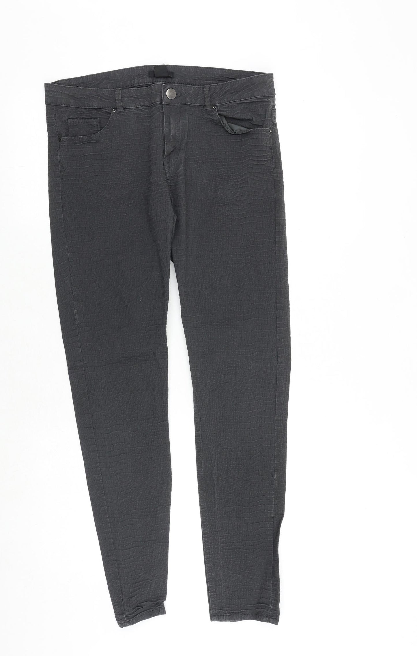 Womens UK Size 12 H&M Regular Fit Skinny Grey Jeans