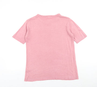Womens UK Size M SARAH HAMILTON Pink Pullover Jumper