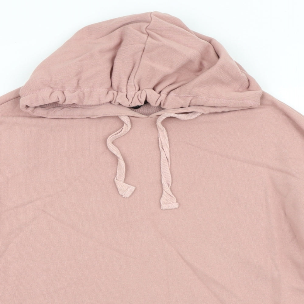 New Look Womens Pink Cotton Pullover Hoodie Size 10 Pullover