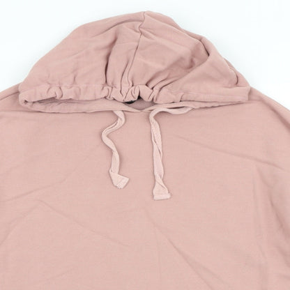 New Look Womens Pink Cotton Pullover Hoodie Size 10 Pullover