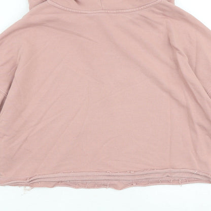 New Look Womens Pink Cotton Pullover Hoodie Size 10 Pullover