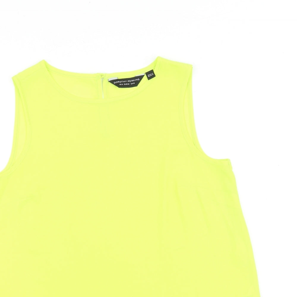 Womens UK Size 10 Dorothy Perkins Green Basic Tank