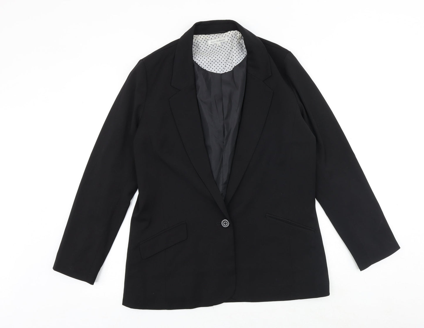Lativ Collection Womens Black Polyester Jacket Blazer Size XL